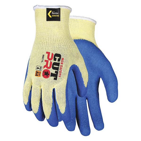 Guantes recubiertos resistentes al corte de Mcr Safety, Nivel de corte A4, 10 ga, amarillos, XL (10) - 96871XL.