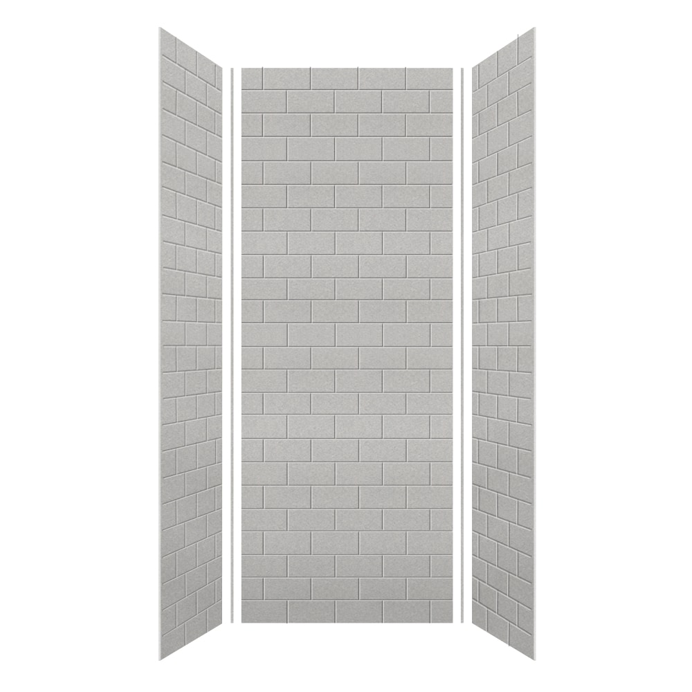Juego de paneles de ducha de alcoba Transolid SaraMar de 36 pulgadas de ancho x 36 pulgadas de largo x 96 pulgadas de alto en color gris playa 3.0 - piezas de pegamento SWK363696-27