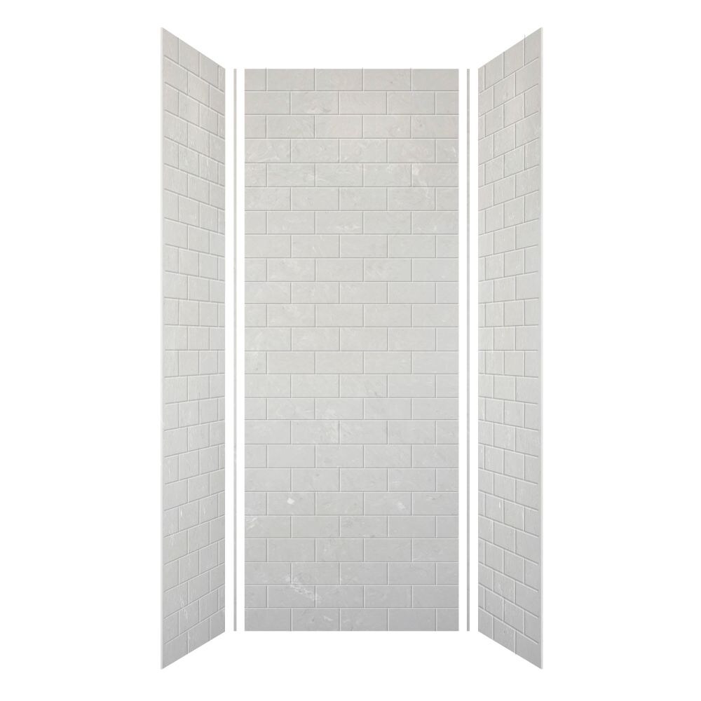 Kit de panel de ducha encolado para rinconera Transolid Saramar Velvet 36 pulgadas Ancho x 36 pulgadas Profundidad x 96 pulgadas Altura Lunar 3.0 -Piezas SWK363696-50