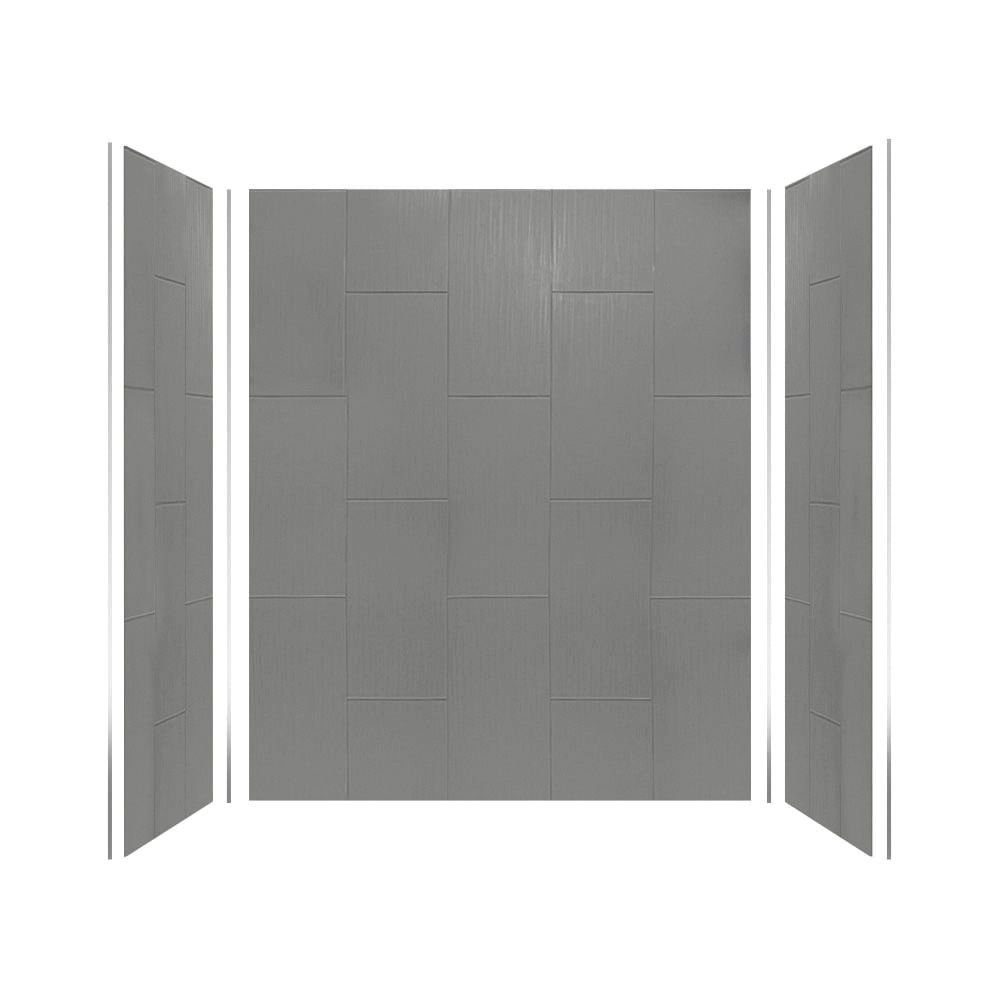Kit de panel de ducha empotrado Transolid Prodigy de 60 pulgadas de ancho x 36 pulgadas de profundidad x 72 pulgadas de altura en color gris oscuro/vertical 3.0 -Pieza PWK603672-240