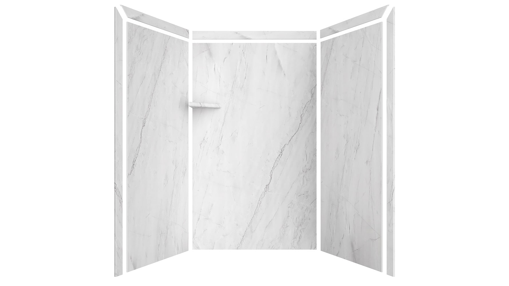 Revestimiento de pared de ducha encastrado de 3 piezas FlexStone en forma de ostra de 48 pulgadas de ancho x 36 pulgadas de profundidad x 80 pulgadas de alto