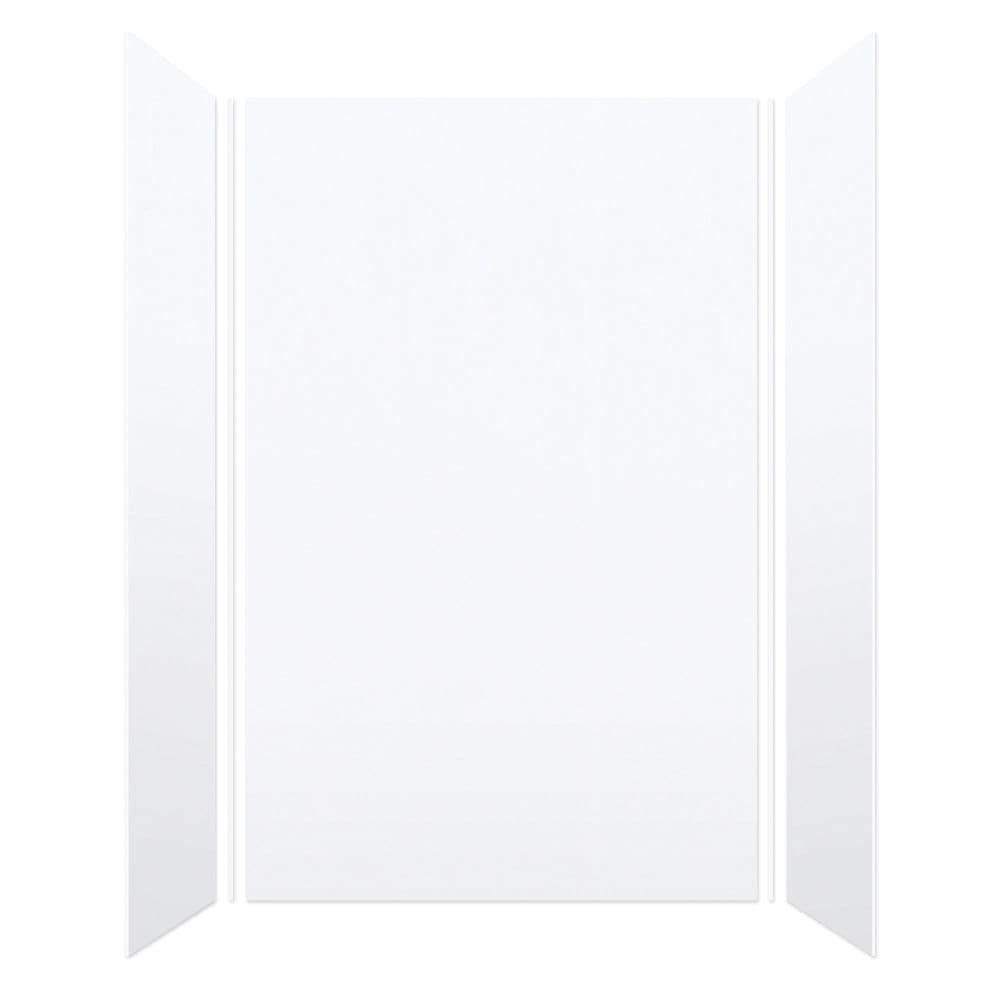 Kit de paneles de ducha en alcoba Transolid Saramar Velvet de 36 pulgadas de ancho x 36 pulgadas de profundidad x 96 pulgadas de altura en terciopelo blanco 3.0 piezas con pegamento SWK603696-21V