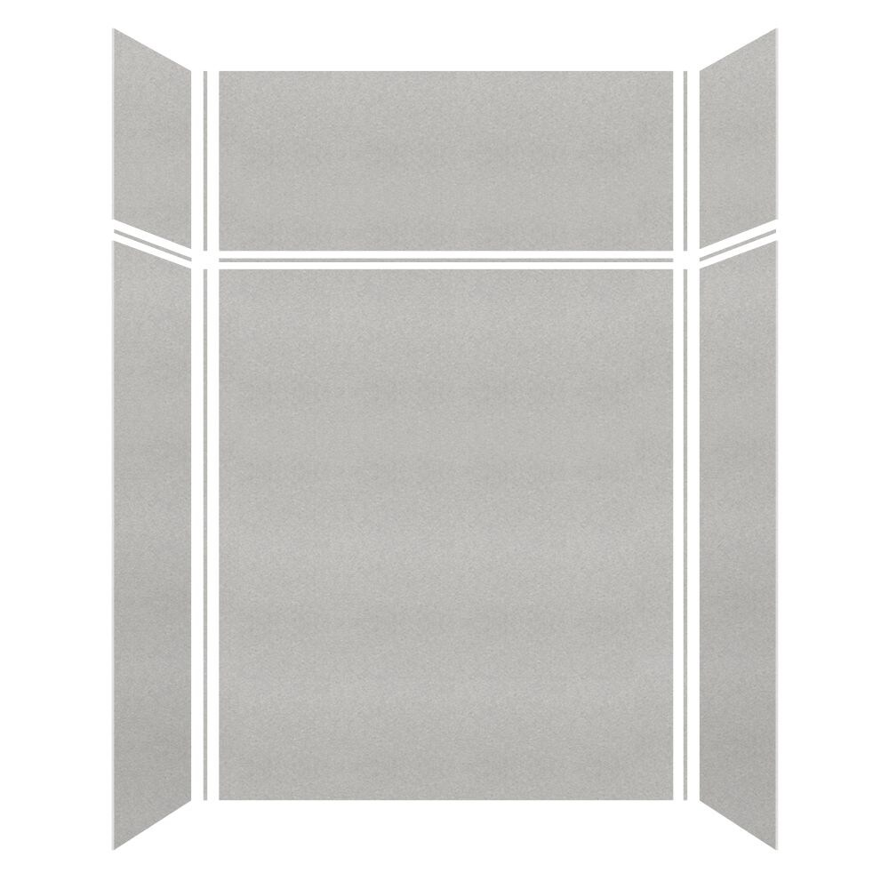 Kit de panel de ducha en alcoba de 3 piezas Transolid Saramar Velvet de 36 pulgadas de ancho x 36 pulgadas de profundidad x 96 pulgadas de altura en gris Beach Velvet 3.0