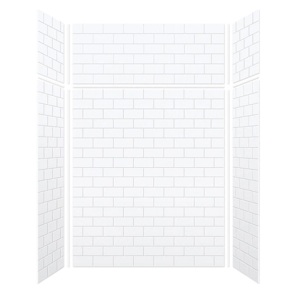 Kit de panel de ducha encajable de alcoba de 3.0 piezas en blanco con acabado aterciopelado de Saramar de 36 pulgadas de ancho x 36 pulgadas de profundidad x 96 pulgadas de altura Transolid SWKX60367224-21