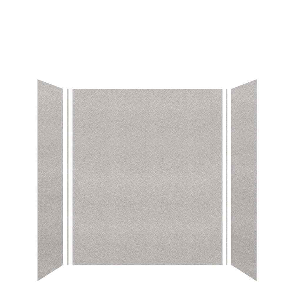 Kit de panel de ducha empotrado Alcove Transolid Saramar Velvet de 36 pulgadas de ancho x 36 pulgadas de profundidad x 72 pulgadas de altura en gris Beach Velvet 3.0, modelo SWK603672-27V