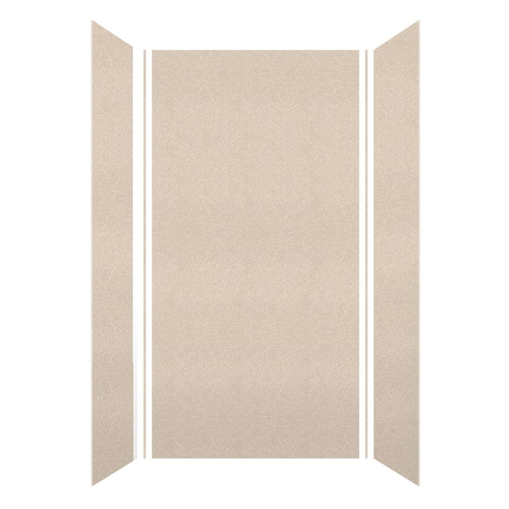 Kit de paneles para ducha encastrados de alcoba estilo Saramar Velvet de 48 pulgadas de ancho x 36 pulgadas de profundidad x 96 pulgadas de altura en tono Crema de Caja de Dinero 3.0 de Transolid