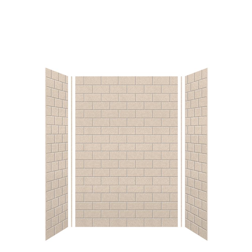 Kit de panel de ducha encastrado de albaricoque Transolid SaraMar de 3.0 piezas de 48 pulgadas de ancho x 36 pulgadas de profundidad x 72 pulgadas de altura SWK483672-28.