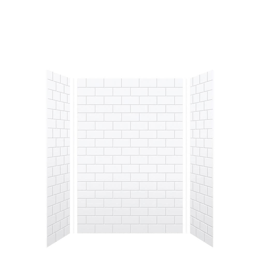 Kit de panel de ducha de alcoba de 3 piezas Transolid SaraMar blanco de 48 pulgadas de ancho x 36 pulgadas de profundidad x 72 pulgadas de altura