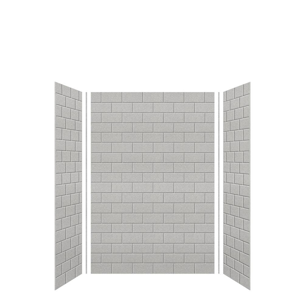 Juego de Panel de Ducha Alcove Transolid SaraMar de 3.0 Piezas en Gris Beach de 48 pulgadas de Ancho x 36 pulgadas de Profundidad x 72 pulgadas de Altura SWK483672-27