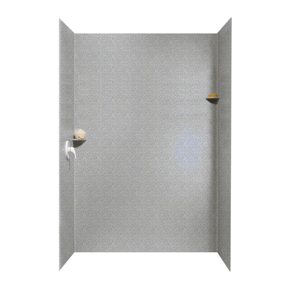 Kit de panel de ducha empotrado de alféizar de granito gris de 3.0 piezas de 62 pulgadas de ancho x 36 pulgadas de profundidad x 96 pulgadas de altura SWAN SK-366296-042
