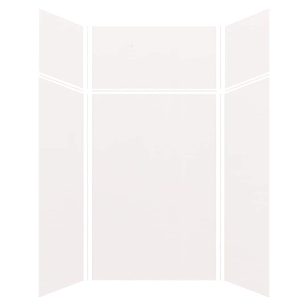 Kit de panel de ducha encajonado blanco de 3.0 piezas Transolid Expressions 48 pulgadas de ancho x 48 pulgadas de profundidad x 96.0 pulgadas de alto EWKX484896-31.