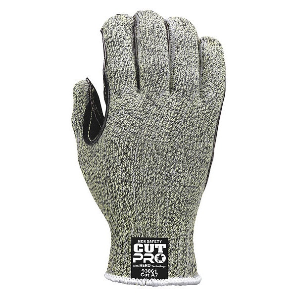 Guantes resistentes al corte de Mcr Safety, Nivel de corte A7, 7 ga, Amarillos, Mediano - 93861M