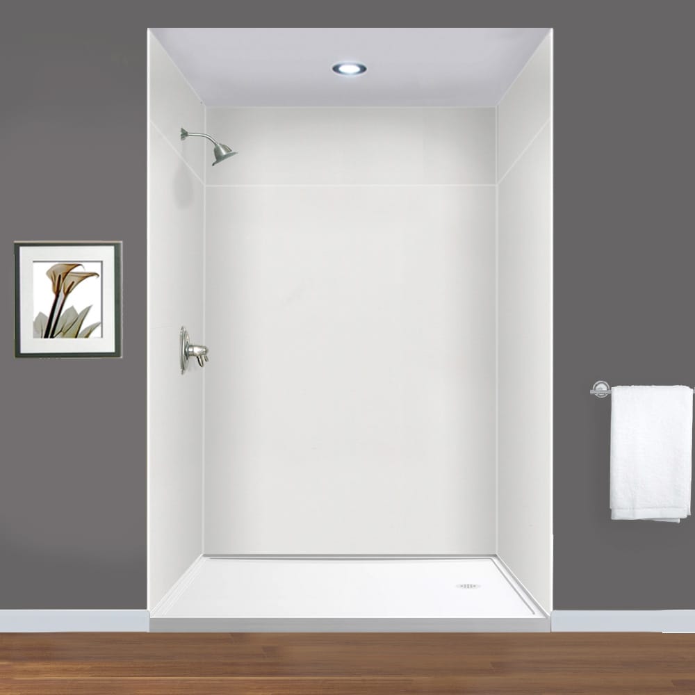 Kit de panel de ducha alcoba de 3 piezas color gris de 60 pulgadas de ancho x 60 pulgadas de profundidad x 96 pulgadas de altura de Transolid Expressions EWKX606096-39