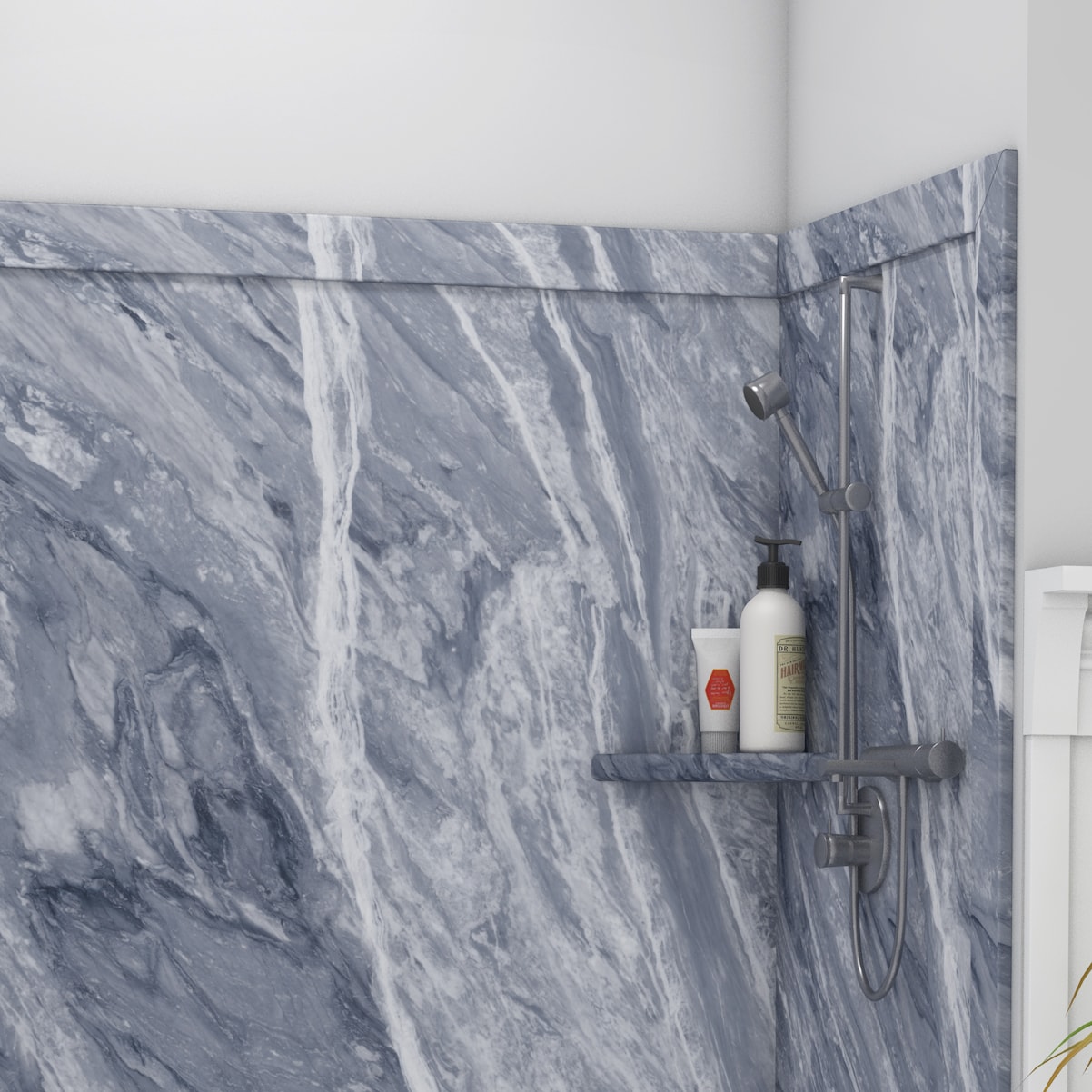 Pared de ducha empotrada FlexStone Royale 60 pulg. x 36 pulg. x 80 pulg. Beaumont 3.0 - conjunto de 3 piezas