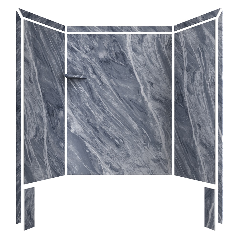 Pared de ducha empotrada FlexStone Royale 60 pulg. x 36 pulg. x 80 pulg. Beaumont 3.0 - conjunto de 3 piezas