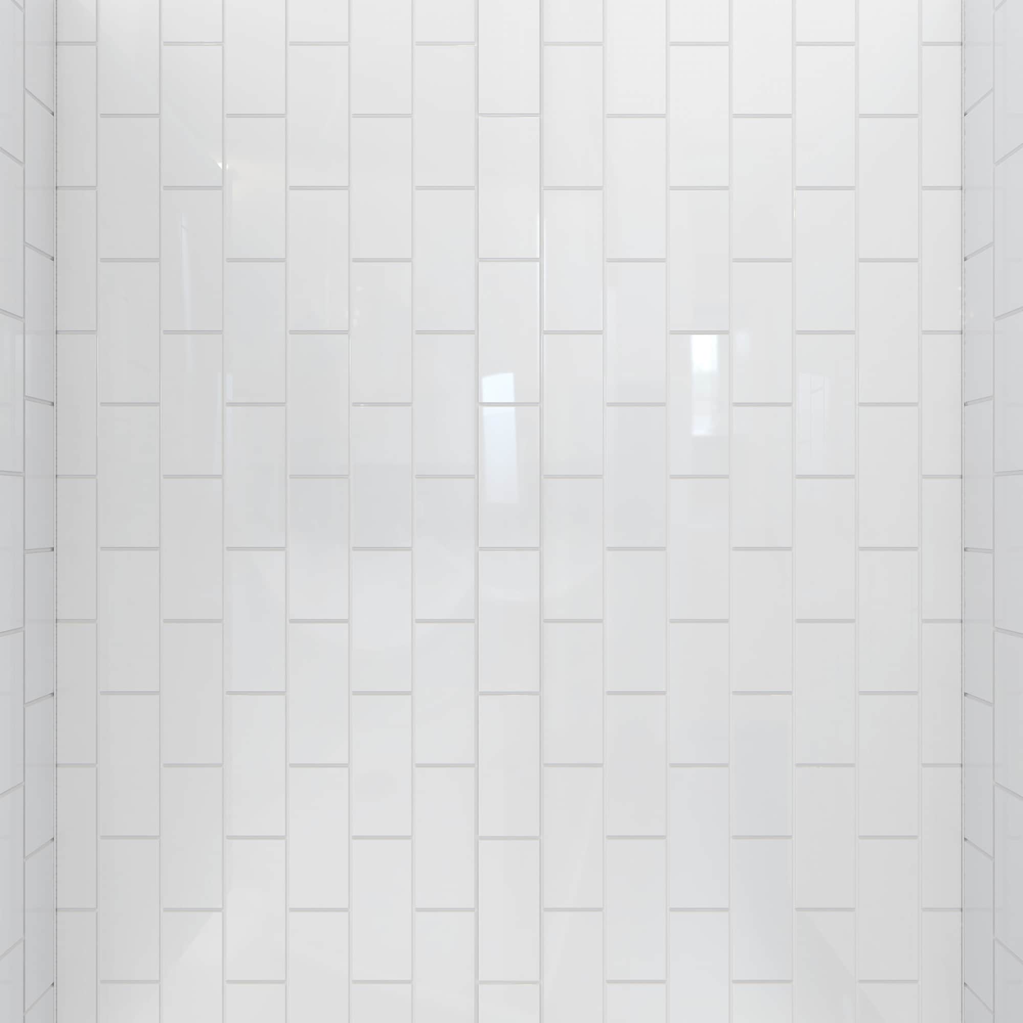 Kit de panel de ducha de alcoba con pegado DreamLine QWALL-VS blanco de 4 piezas de 54 pulgadas de ancho x 42 pulgadas de profundidad x 76 pulgadas de alto SHBW-1554760-00.