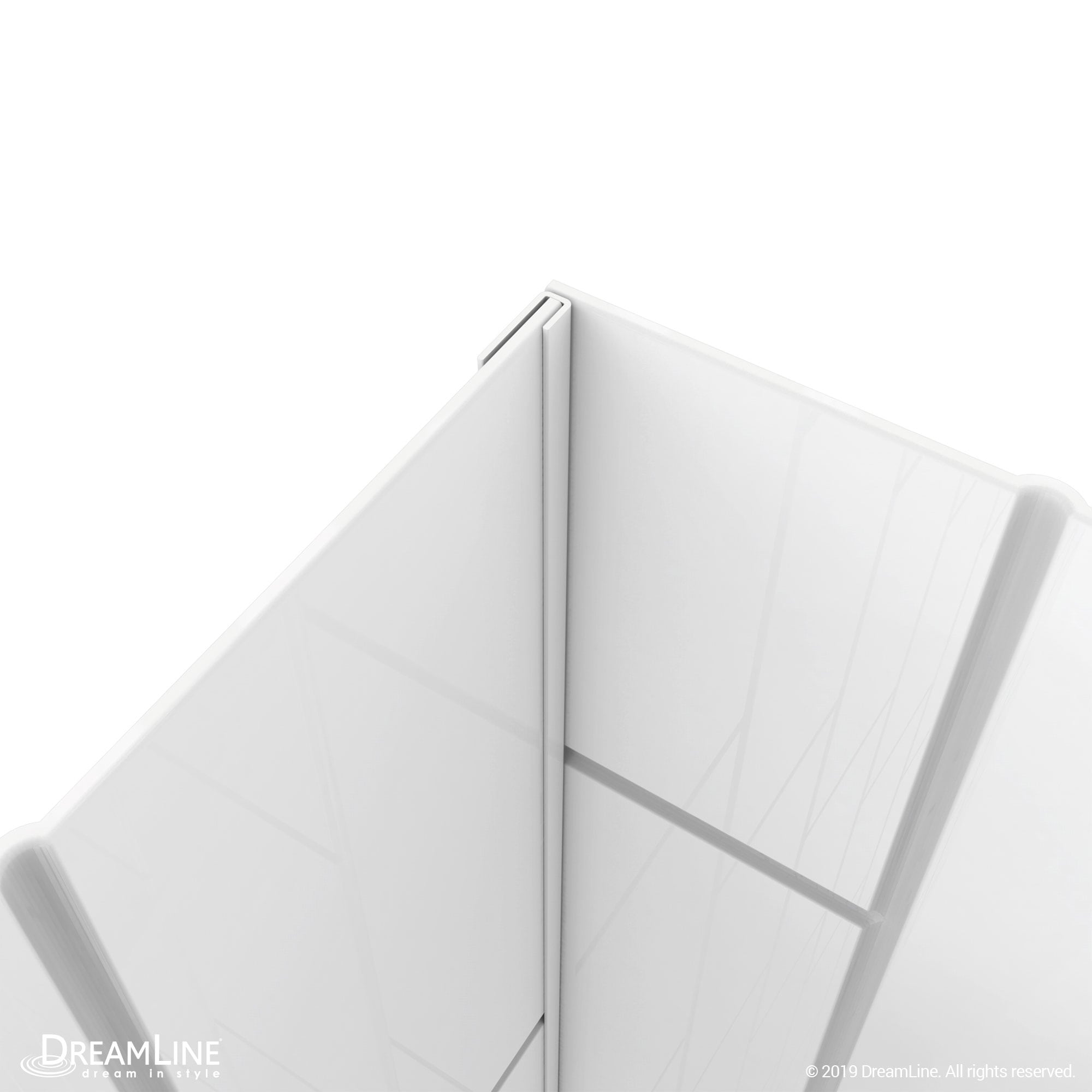 Kit de panel de ducha de alcoba con pegado DreamLine QWALL-VS blanco de 4 piezas de 54 pulgadas de ancho x 42 pulgadas de profundidad x 76 pulgadas de alto SHBW-1554760-00.