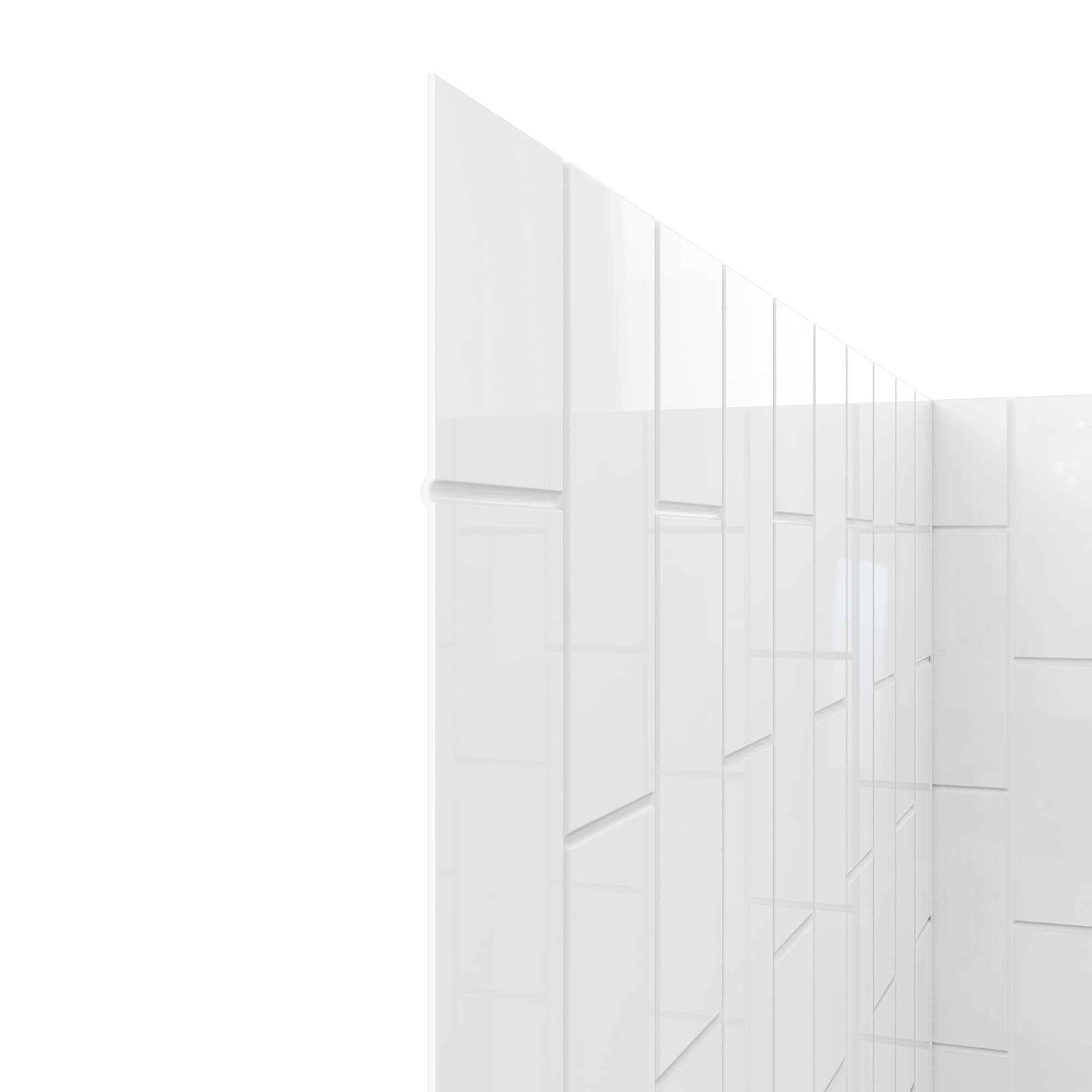 Panel de pared de esquina para ducha con pegamento de 2 piezas en color blanco DreamLine QWALL-VS 42 pulgadas de ancho x 42 pulgadas de profundidad x 76 pulgadas de altura SHBW-1541760-00