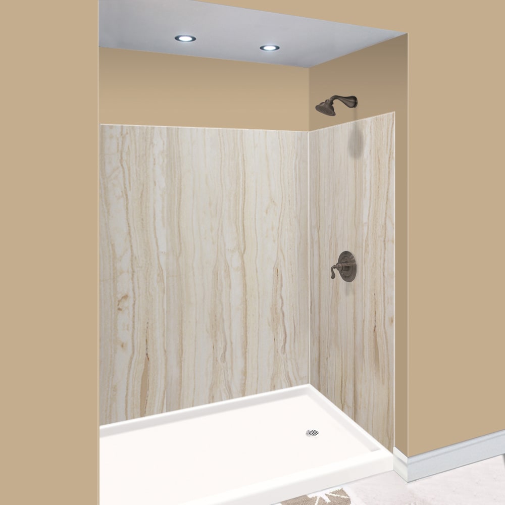 Kit de panel de ducha de alcoba Sorento 3.0 de 60 pulg. W x 36 pulg. D x 72.0 pulg. H de Transolid Expressions, encaje con pegamento de 3 piezas EWK603672-43.