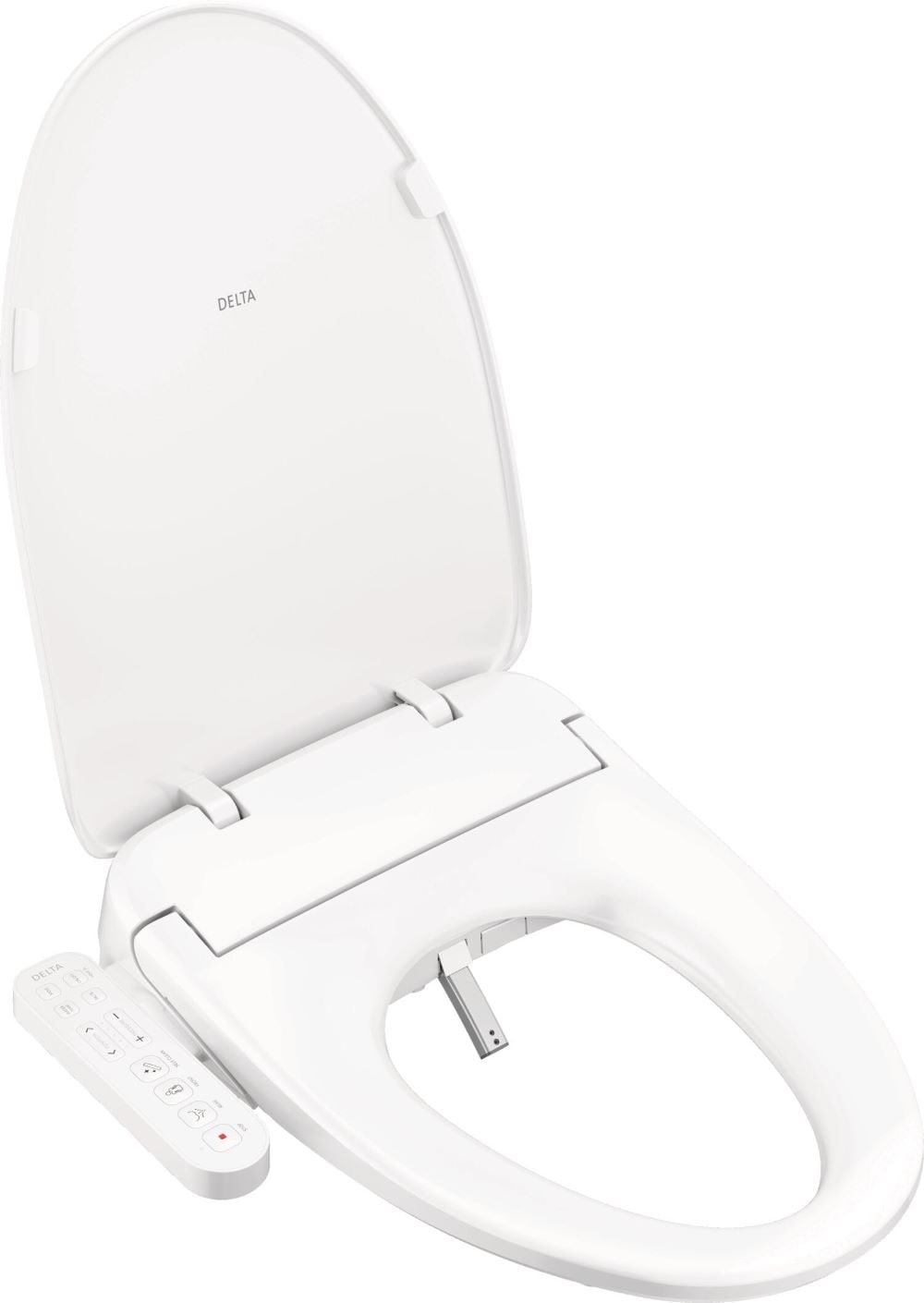 Asiento de Bidet Alargado con Cierre Suave en Plástico Blanco Estándar Refrescante de Delta