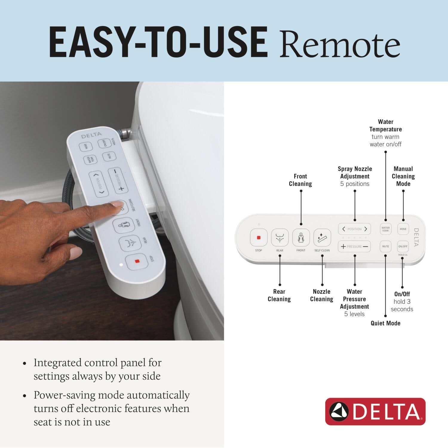 Asiento de Bidet Alargado con Cierre Suave en Plástico Blanco Estándar Refrescante de Delta