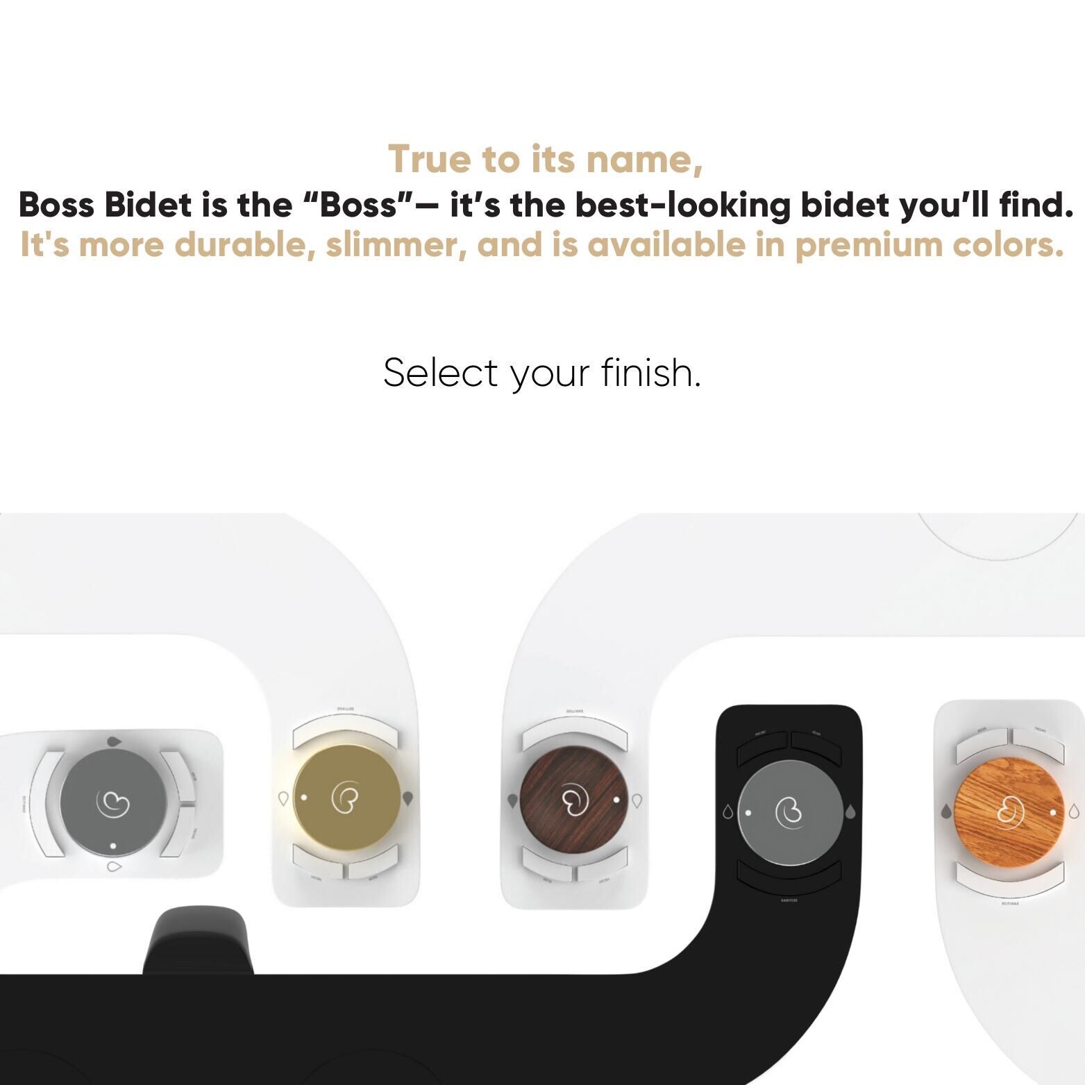 Revolution Boss Bidet - Accesorio de Bidé de Doble Boquilla sin Electricidad, con Temperatura Dual y Autolimpieza (Oro Jerusalén)