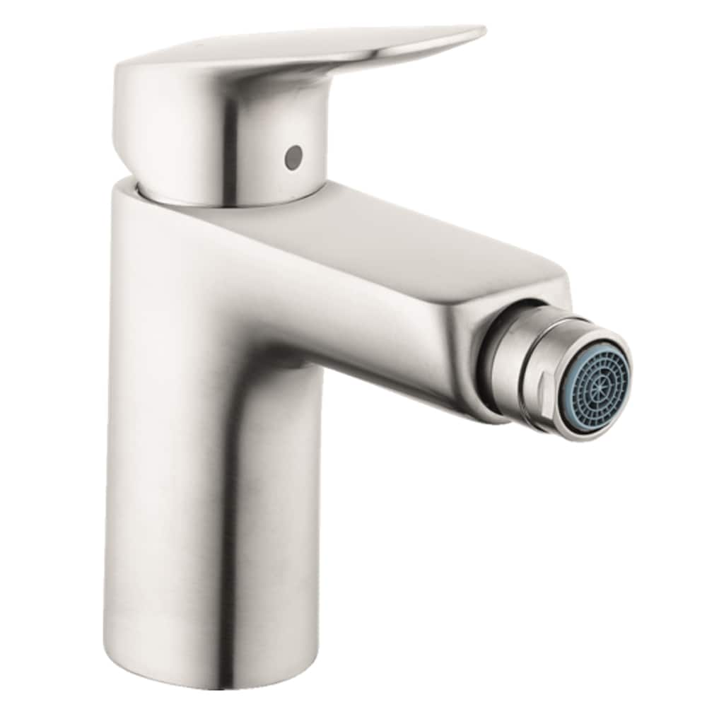 Grifo de bidé de un solo agujero con rociador horizontal de níquel cepillado Hansgrohe Logis 71200821