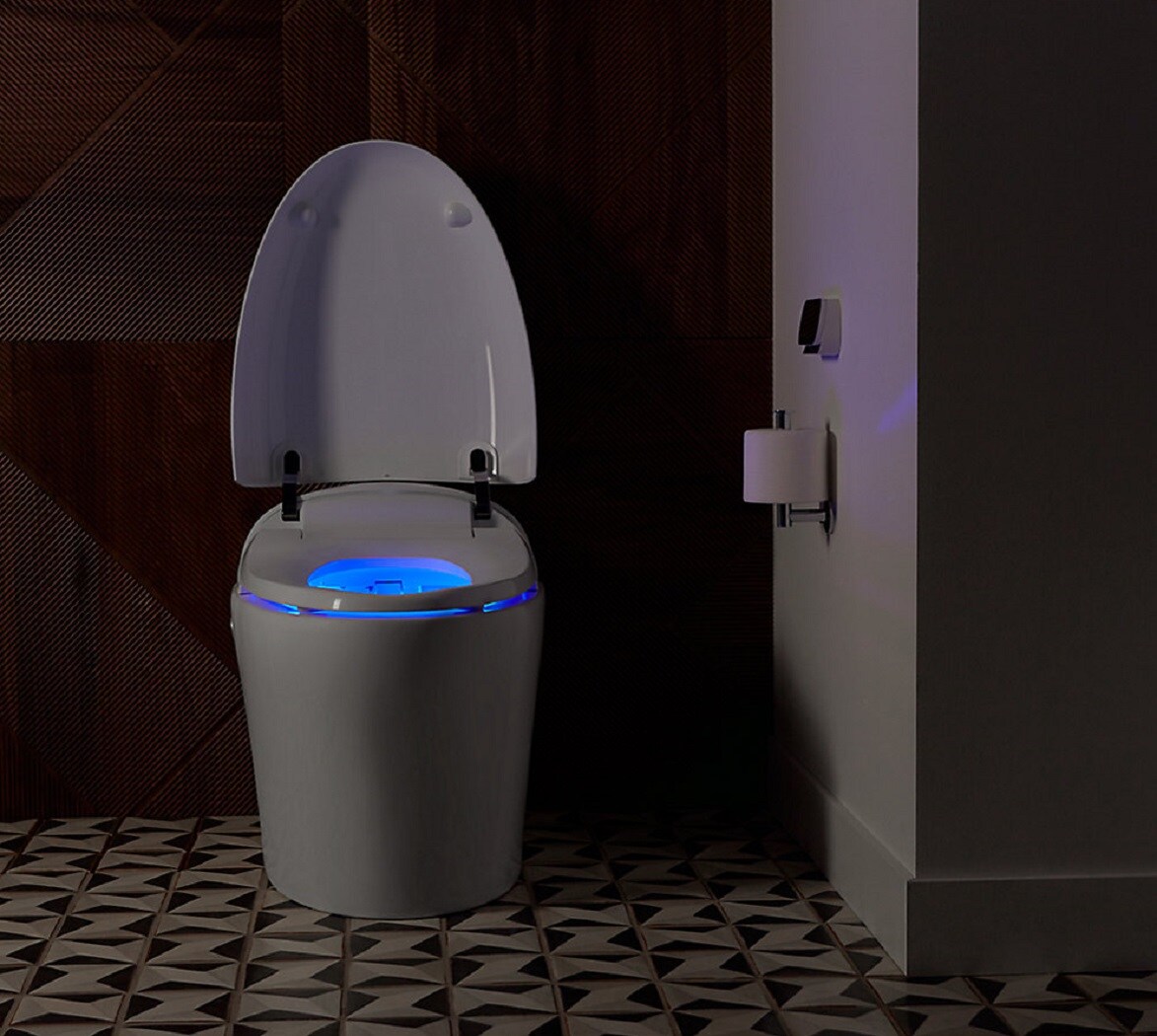 Kohler Karing Blanco Bidet de una Pieza alargado con altura estándar y cierre suave de 12 pulgadas de descarga WaterSense de 1.0 GPF K-77780-0