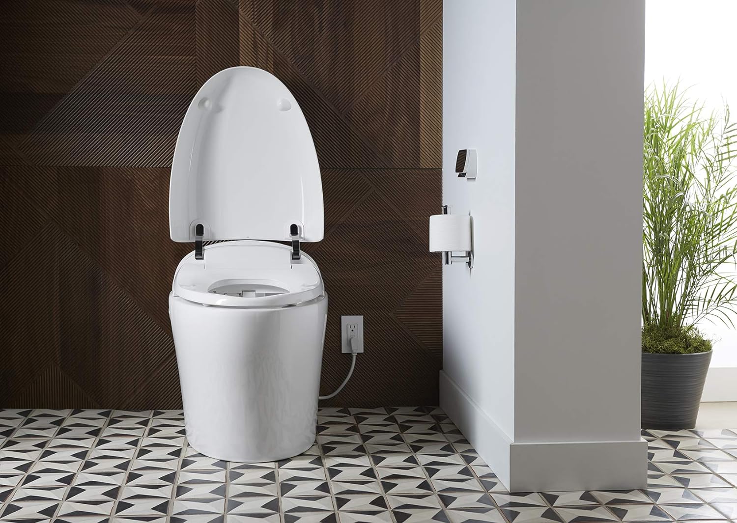 Kohler Karing Blanco Bidet de una Pieza alargado con altura estándar y cierre suave de 12 pulgadas de descarga WaterSense de 1.0 GPF K-77780-0