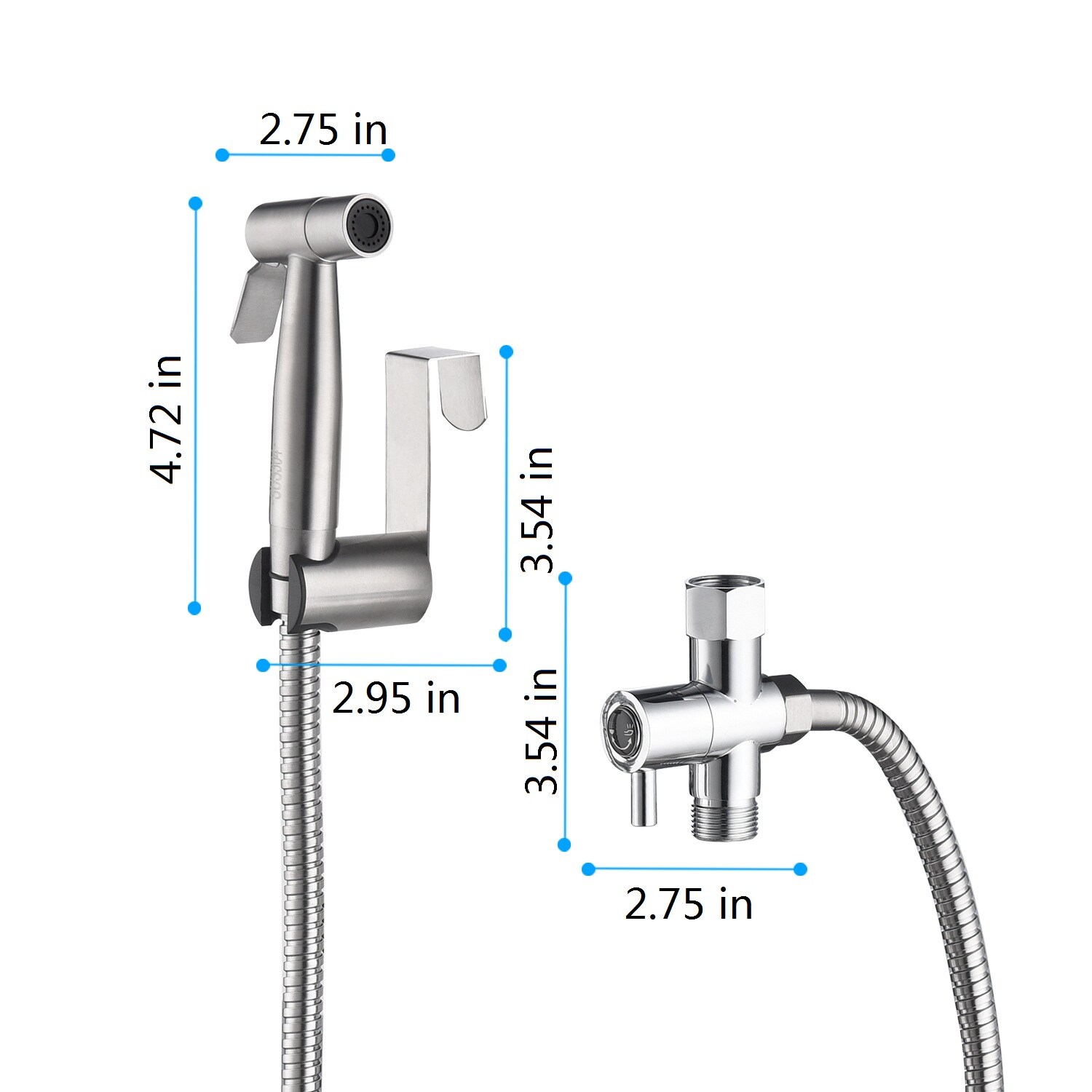 Rociador de Bidet de Mano Montado en la Pared de Color Plata de Clihome DG-BF18