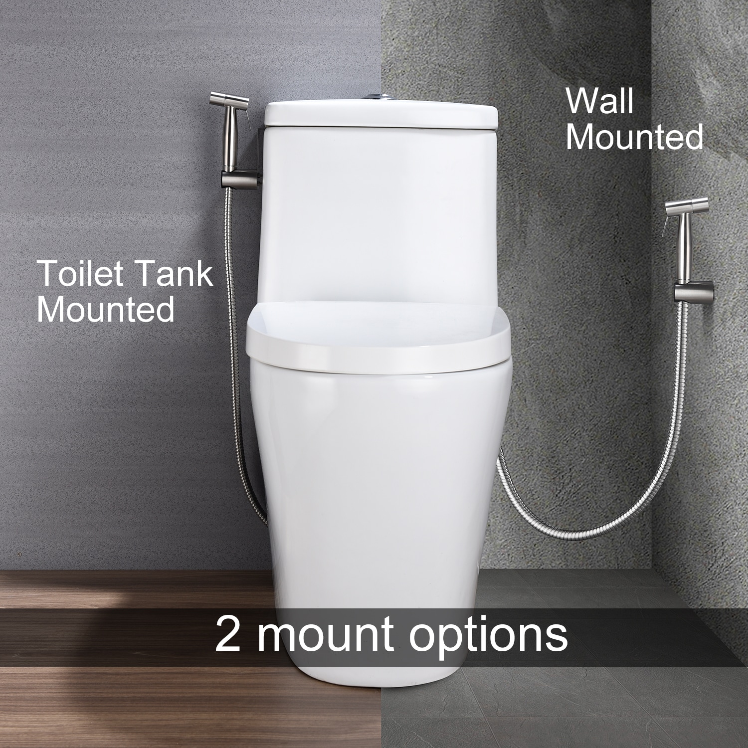 Rociador de Bidet de Mano Montado en la Pared de Color Plata de Clihome DG-BF18