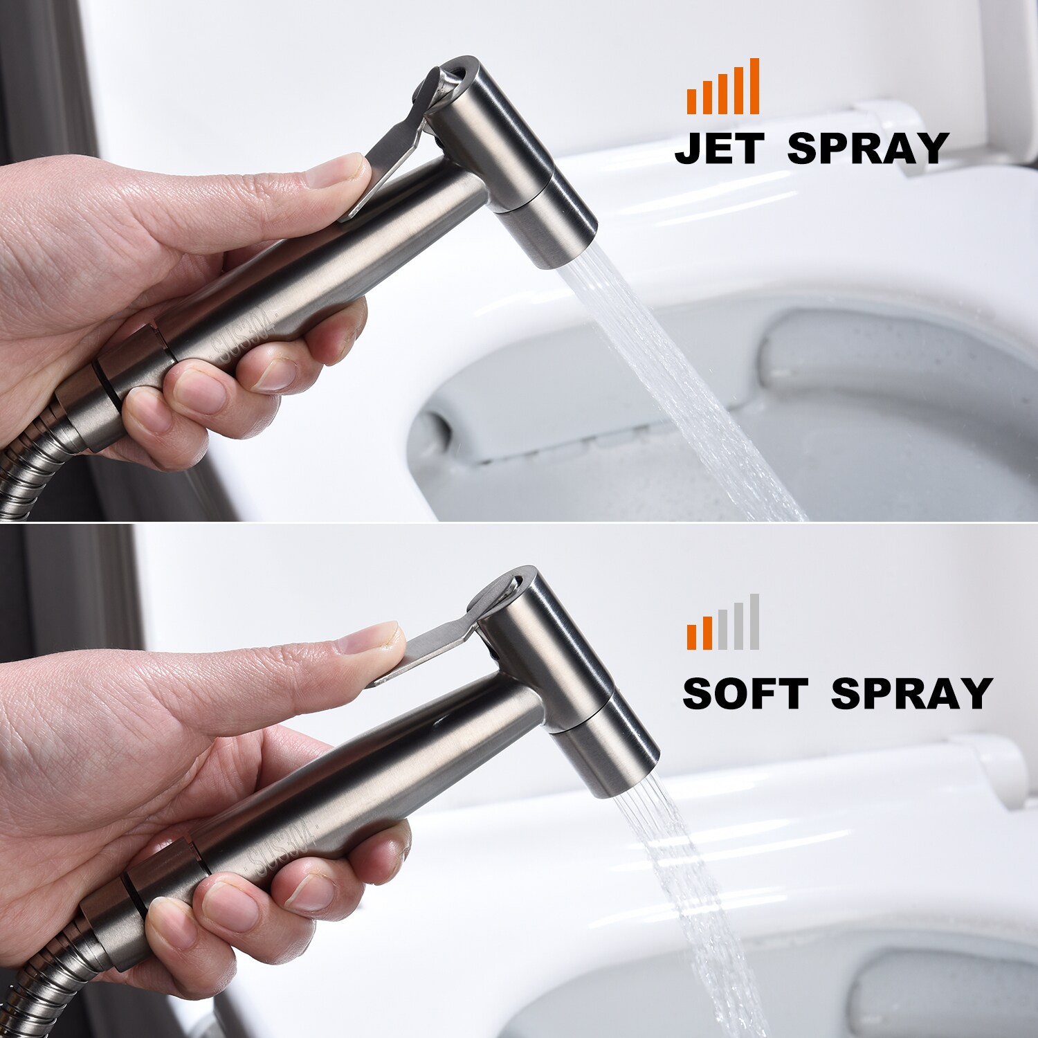 Rociador de Bidet de Mano Montado en la Pared de Color Plata de Clihome DG-BF18