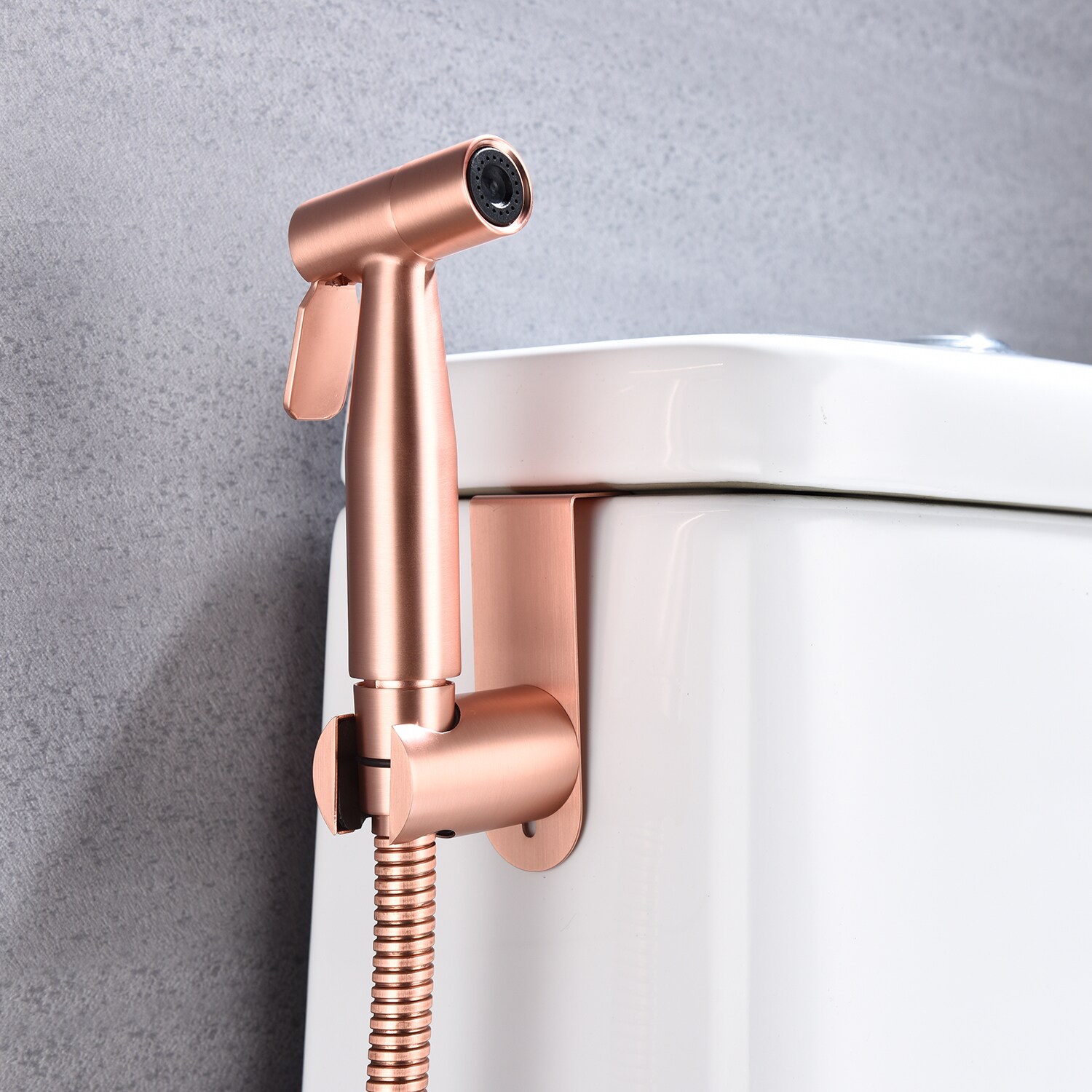 Rociador de bidet manual montado en inodoro color oro rosa de Clihome DG-BF20