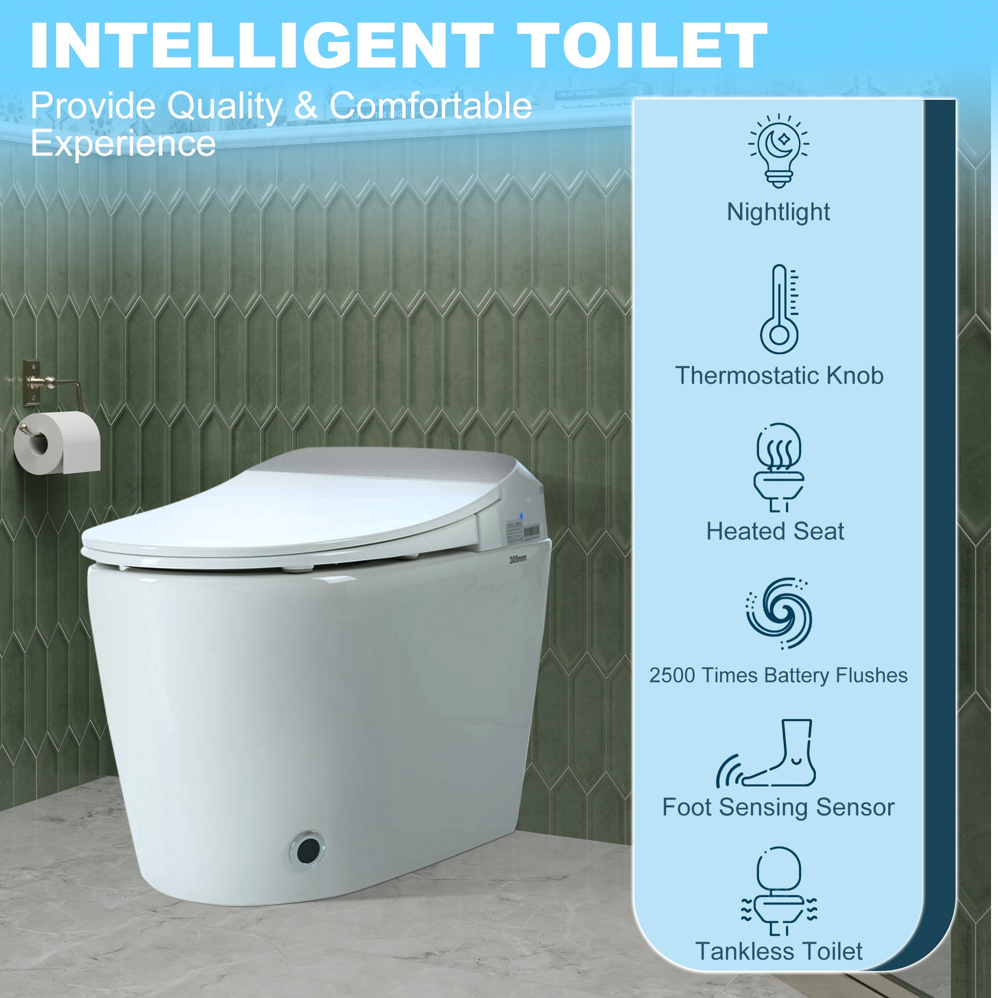 Bidet blanco alargado con cierre suave de altura estándar de una sola pieza Mondawe