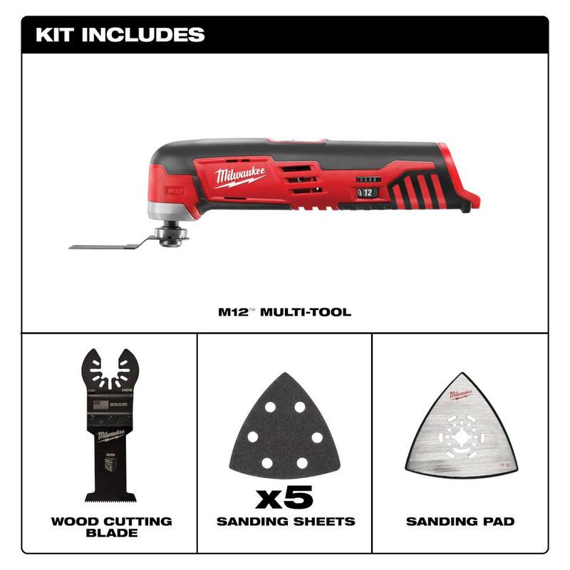 Milwaukee M12 FUEL 12V Taladro de martillo inalámbrico sin escobillas de 1/2 pulg. con kit de herramienta múltiple oscilante M12 - 3404-22-2426-20
