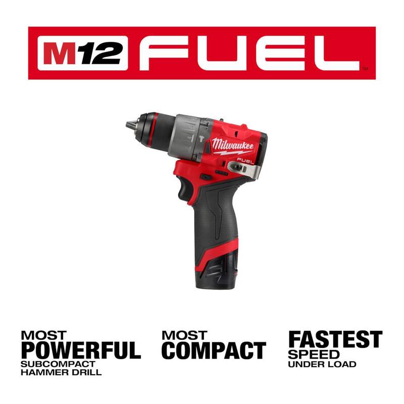 Milwaukee M12 FUEL 12V Taladro de martillo inalámbrico sin escobillas de 1/2 pulg. con kit de herramienta múltiple oscilante M12 - 3404-22-2426-20
