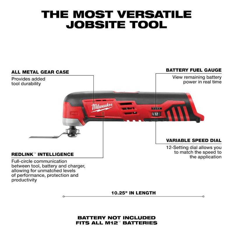 Milwaukee M12 FUEL 12V Taladro de martillo inalámbrico sin escobillas de 1/2 pulg. con kit de herramienta múltiple oscilante M12 - 3404-22-2426-20