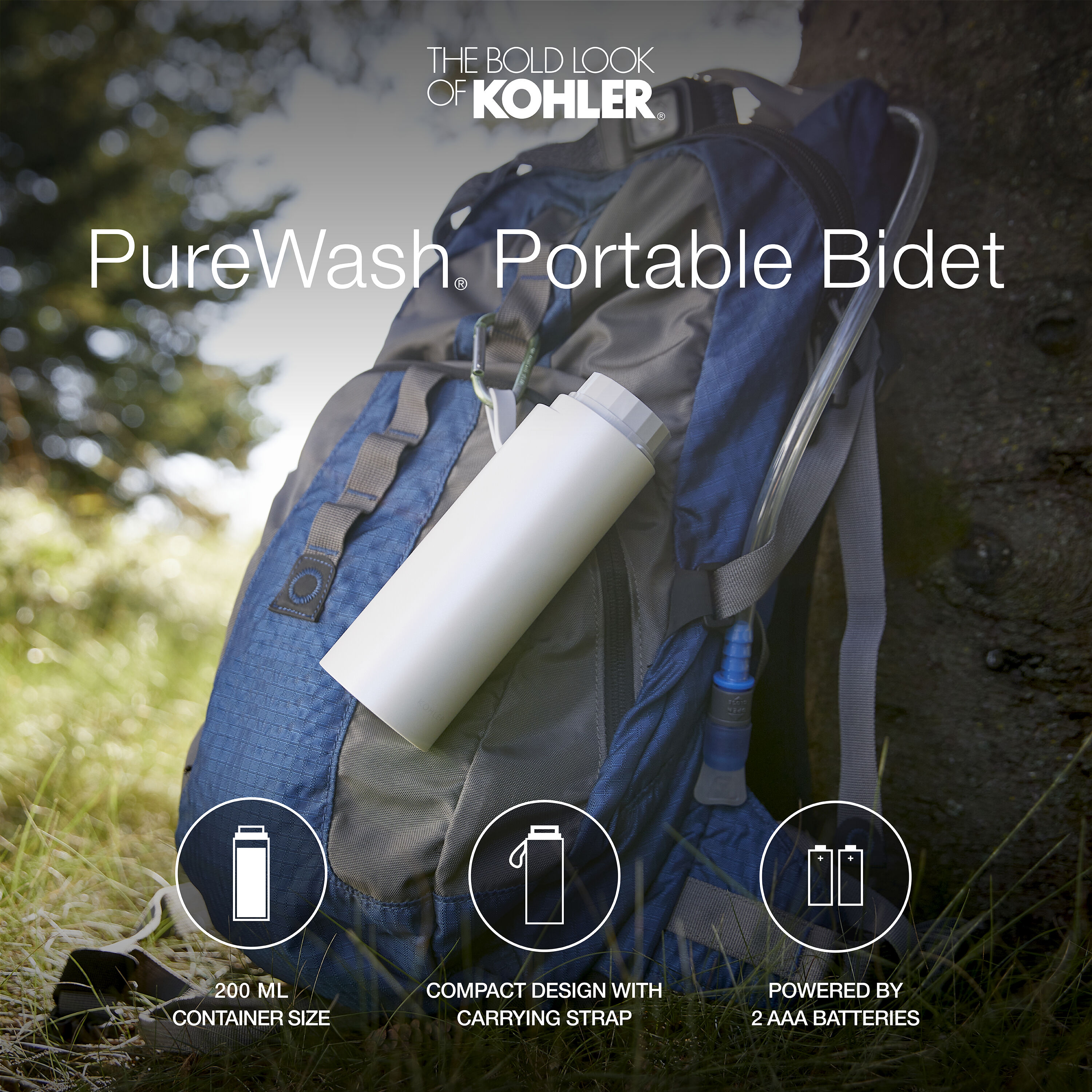 Asiento de bidé redondo de plástico blanco KOHLER PureWash 28144-WT