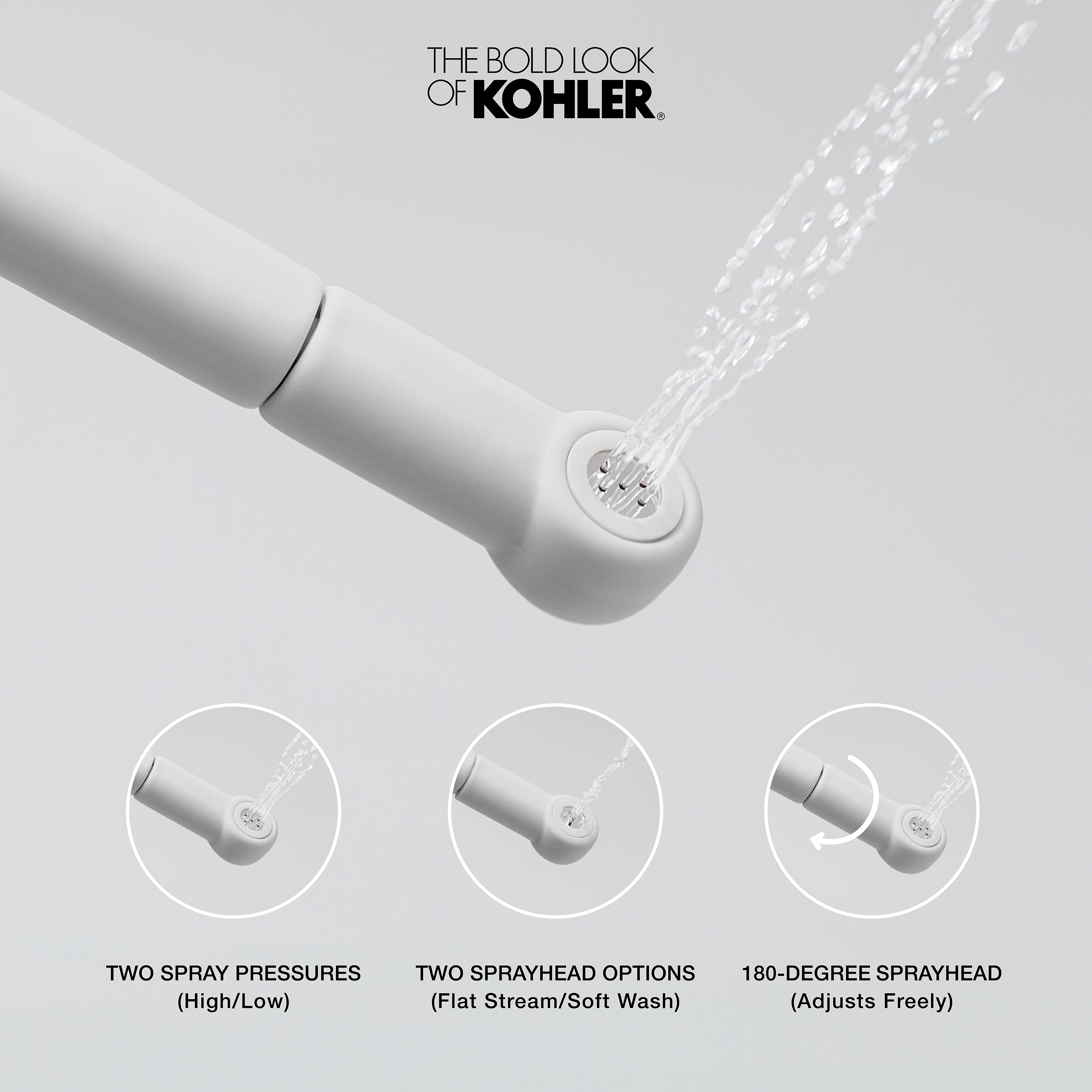 Asiento de bidé redondo de plástico blanco KOHLER PureWash 28144-WT