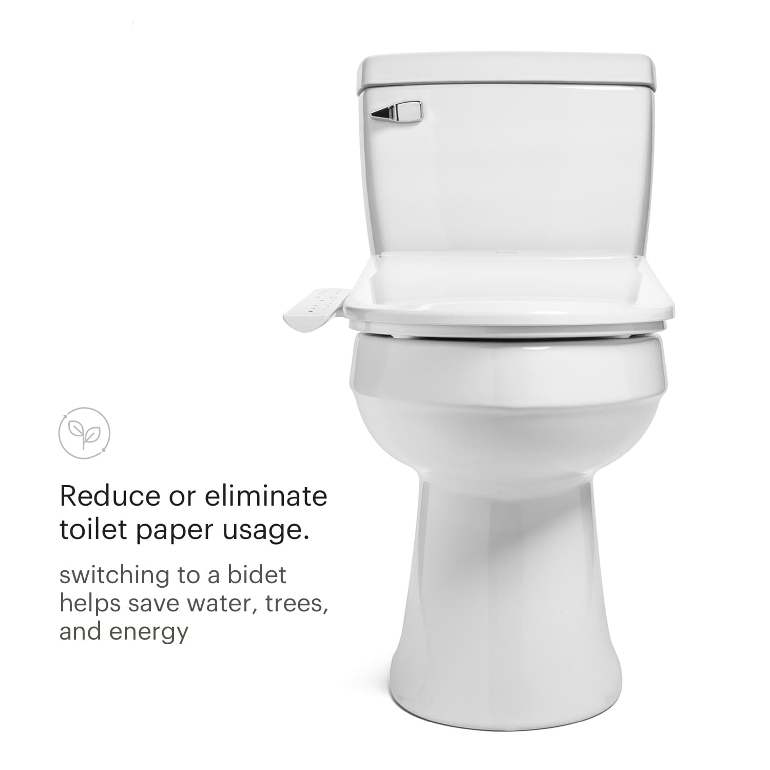 Asiento de bidé de lujo Brondell Swash Thinline T22 con control lateral, blanco alargado T22-EW