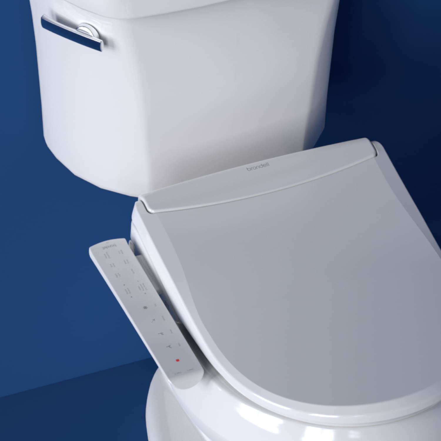 Asiento de bidé de lujo Brondell Swash Thinline T22 con control lateral, blanco alargado T22-EW