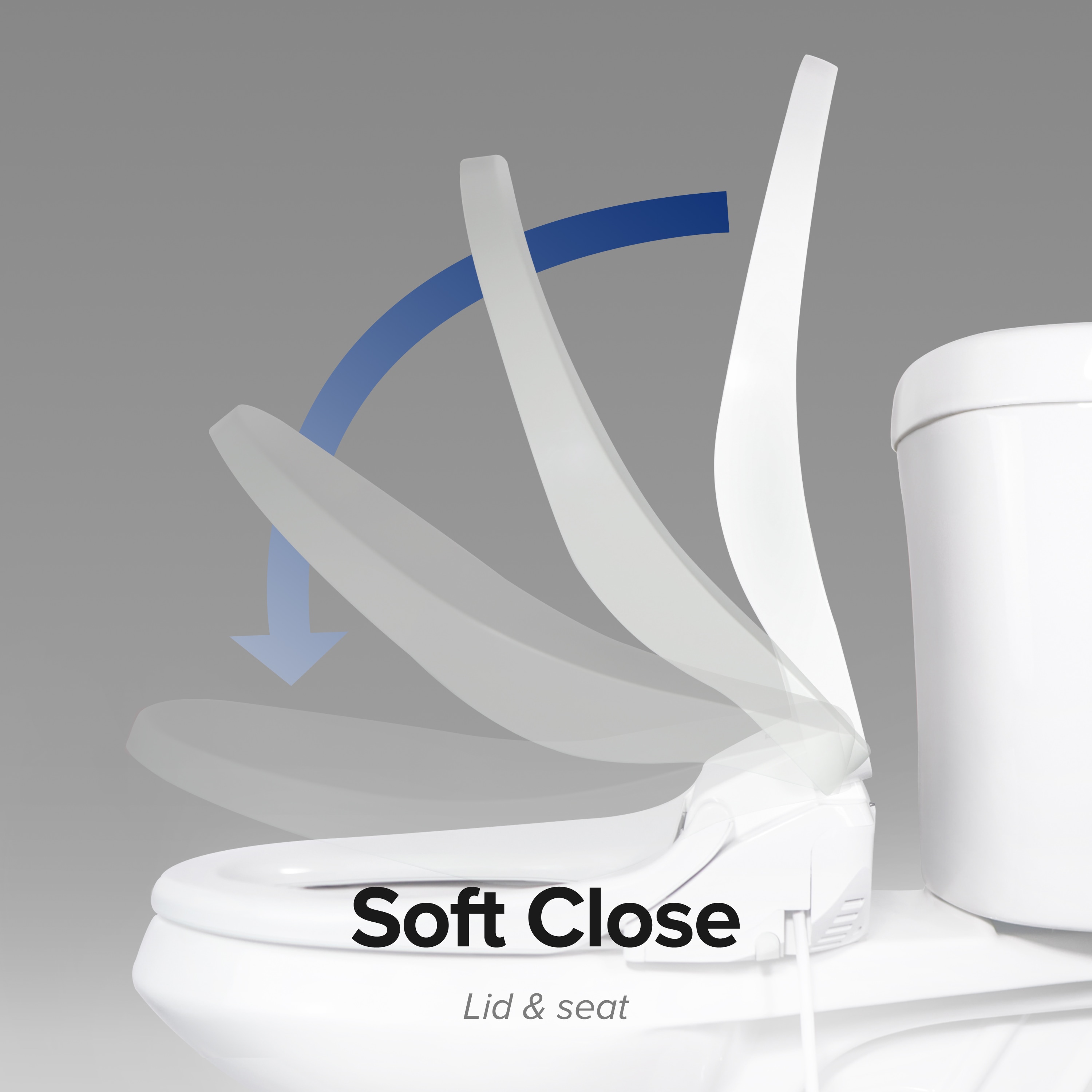 Asiento de inodoro bidet eléctrico con calefacción, cierre suave en plástico blanco SmartBidet SB-1200RR