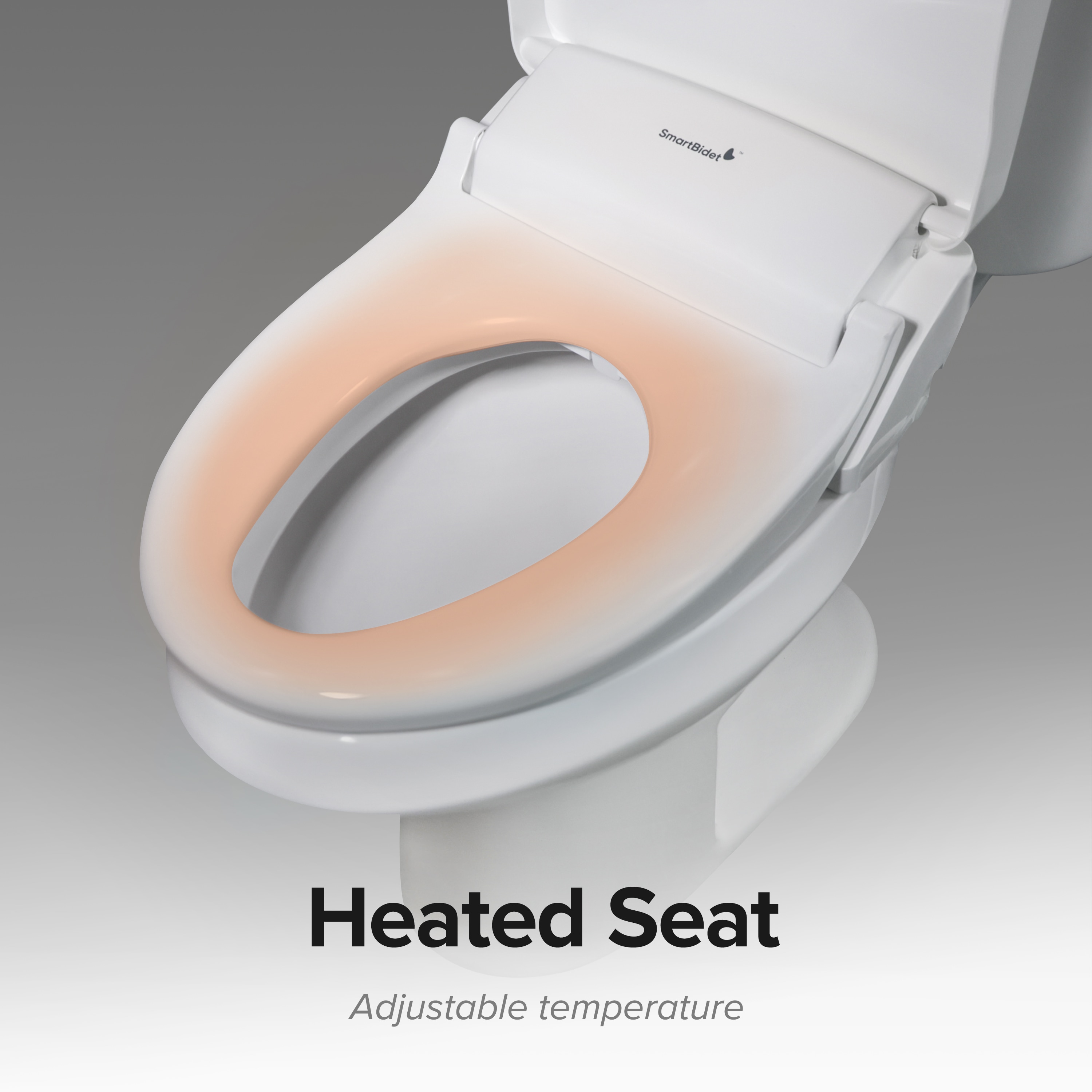 Asiento de inodoro bidet eléctrico con calefacción, cierre suave en plástico blanco SmartBidet SB-1200RR