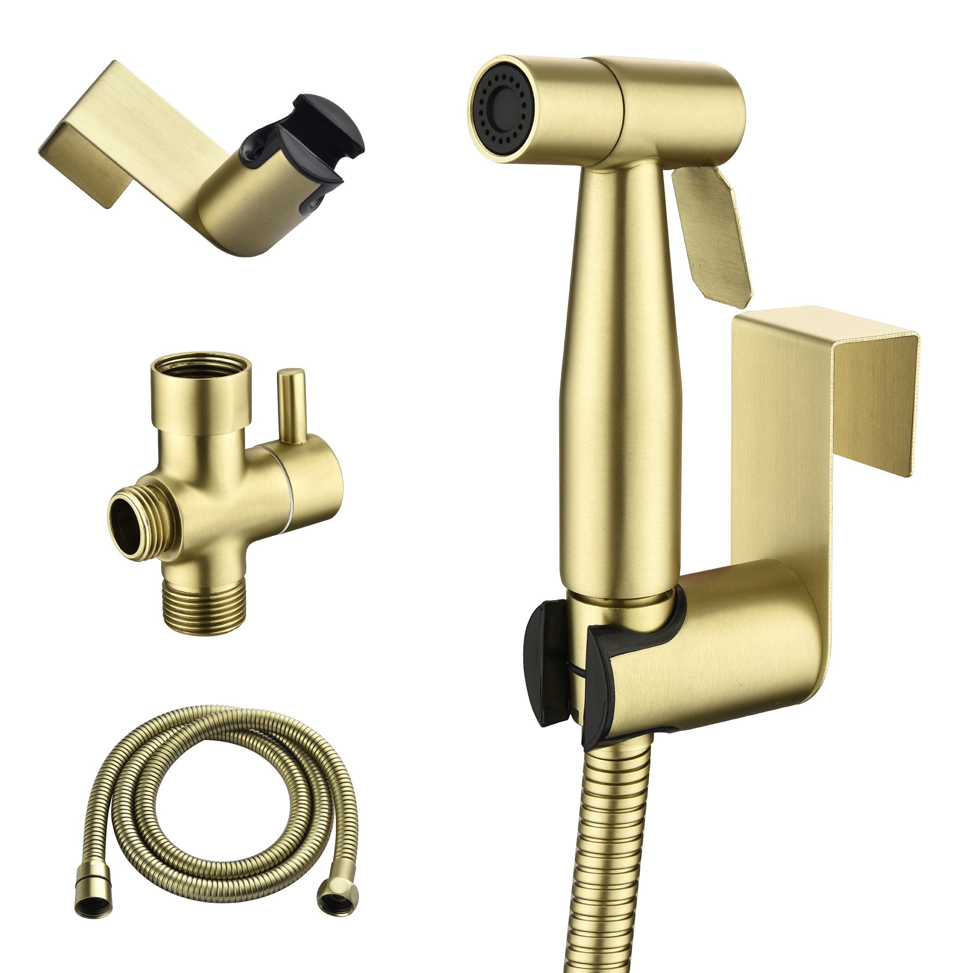 Rociador de bidet manual montado en el inodoro de color dorado cepillado CSMD-BF160-29BG de Clihome