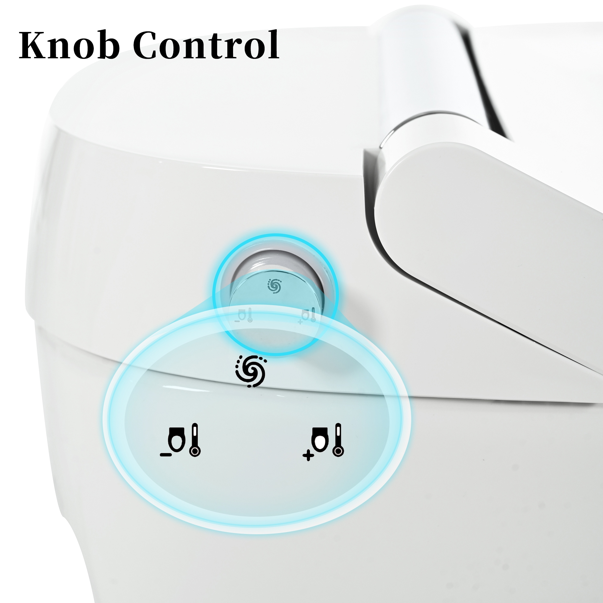 Bidet alargado de doble descarga blanco Mondawe con cierre suave y altura estándar de una sola pieza con descarga de 12 pulgadas y 1.28 GPF.