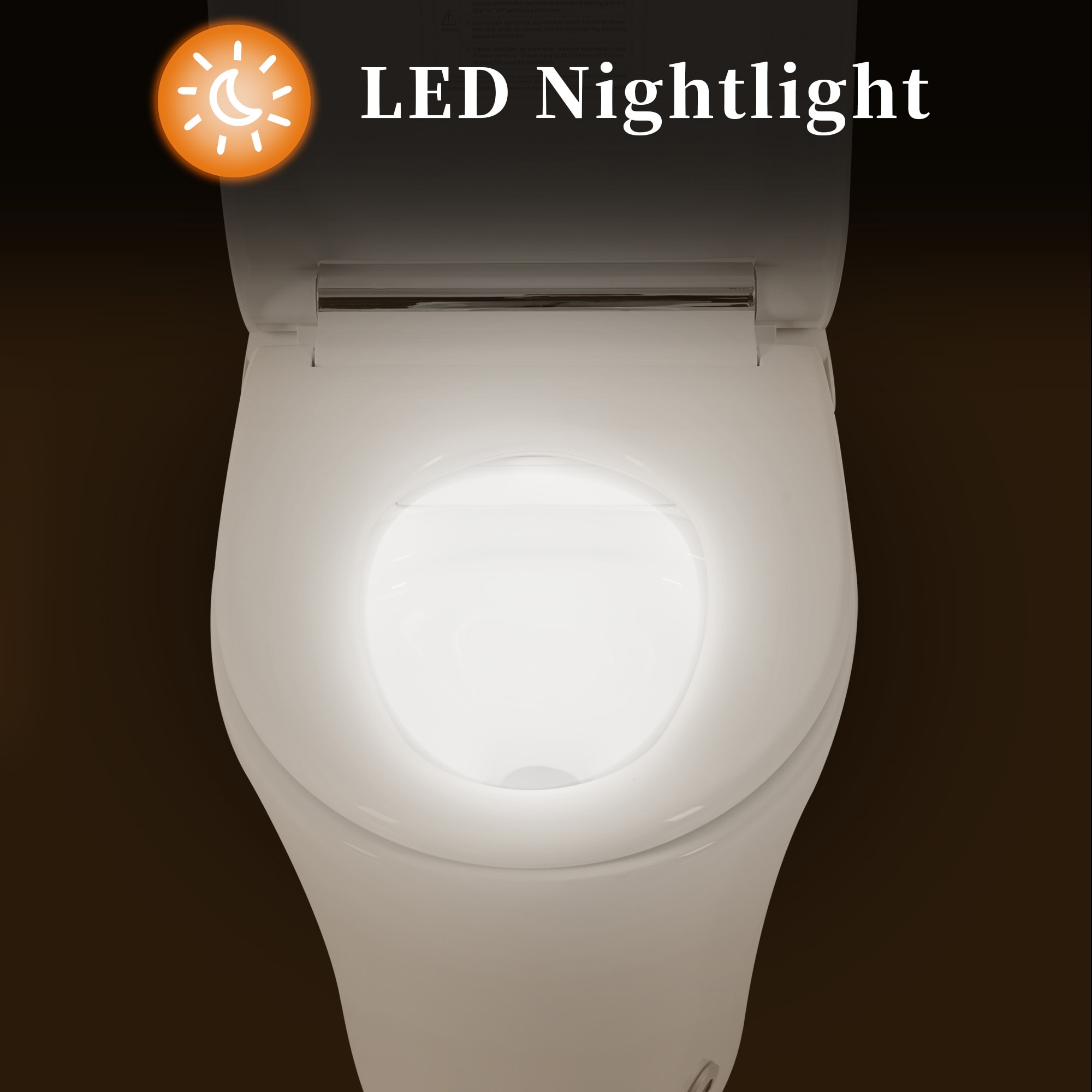 Bidet alargado de doble descarga blanco Mondawe con cierre suave y altura estándar de una sola pieza con descarga de 12 pulgadas y 1.28 GPF.