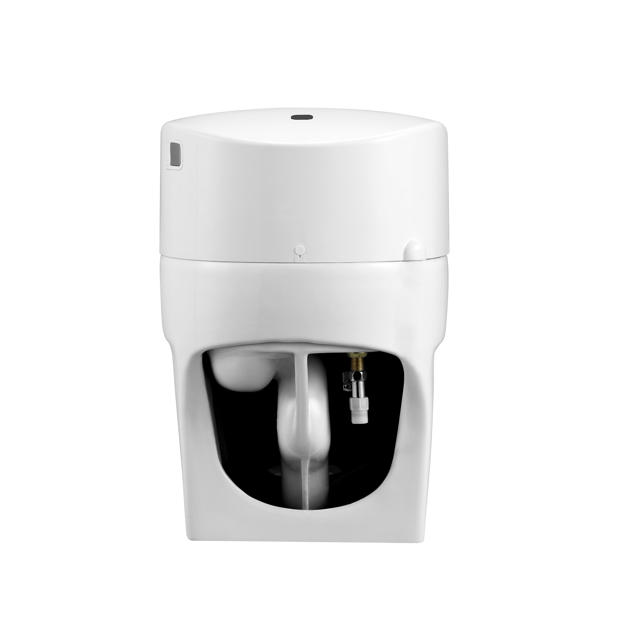Sanitario alargado individual blanco OVE Decors con cierre suave inteligente, etiquetado WaterSense de 1.28 GPF y conexión de 12 pulgadas.