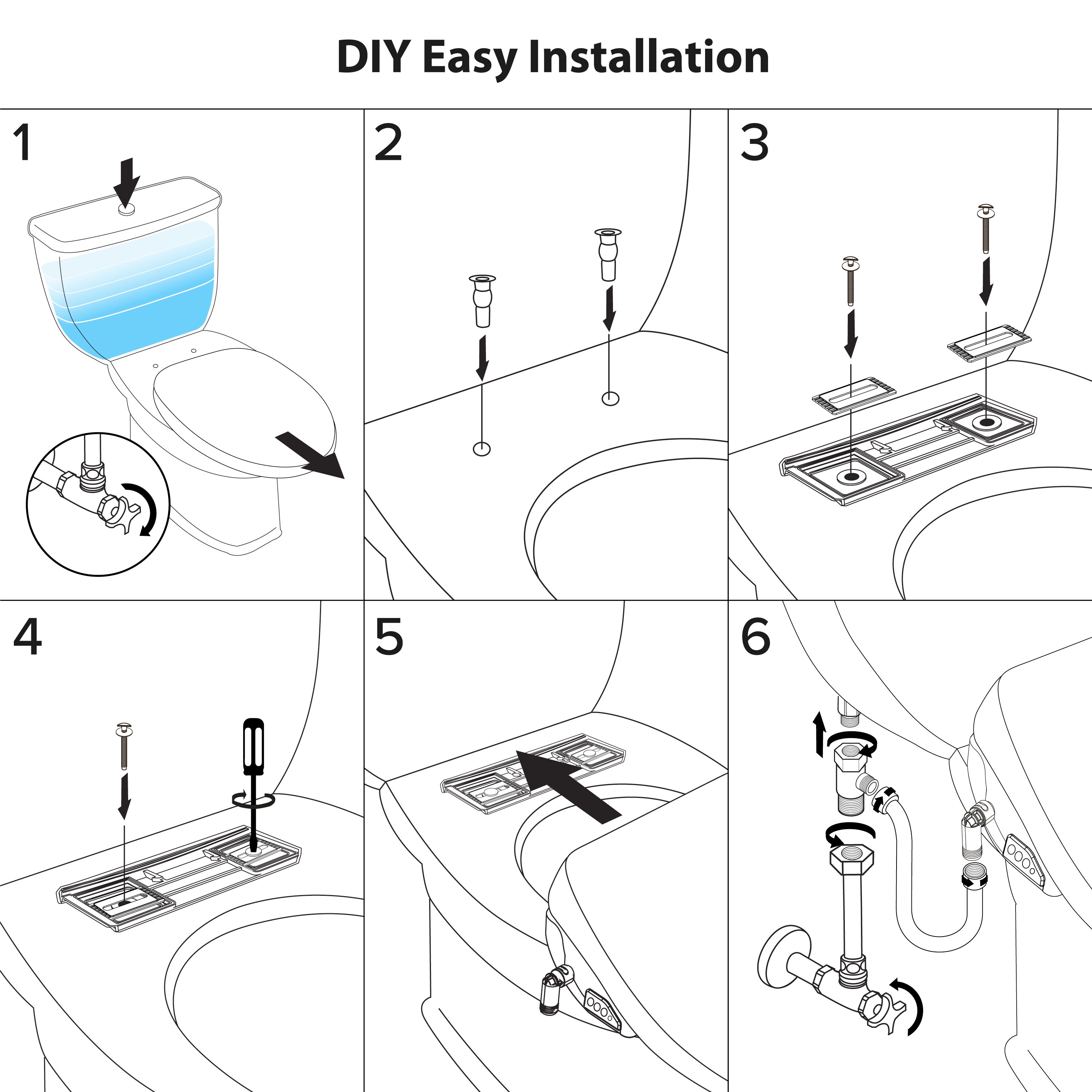 Asiento de Inodoro Bidet de Plástico Blanco con Cierre Suave y Calentador - SB-1200ER