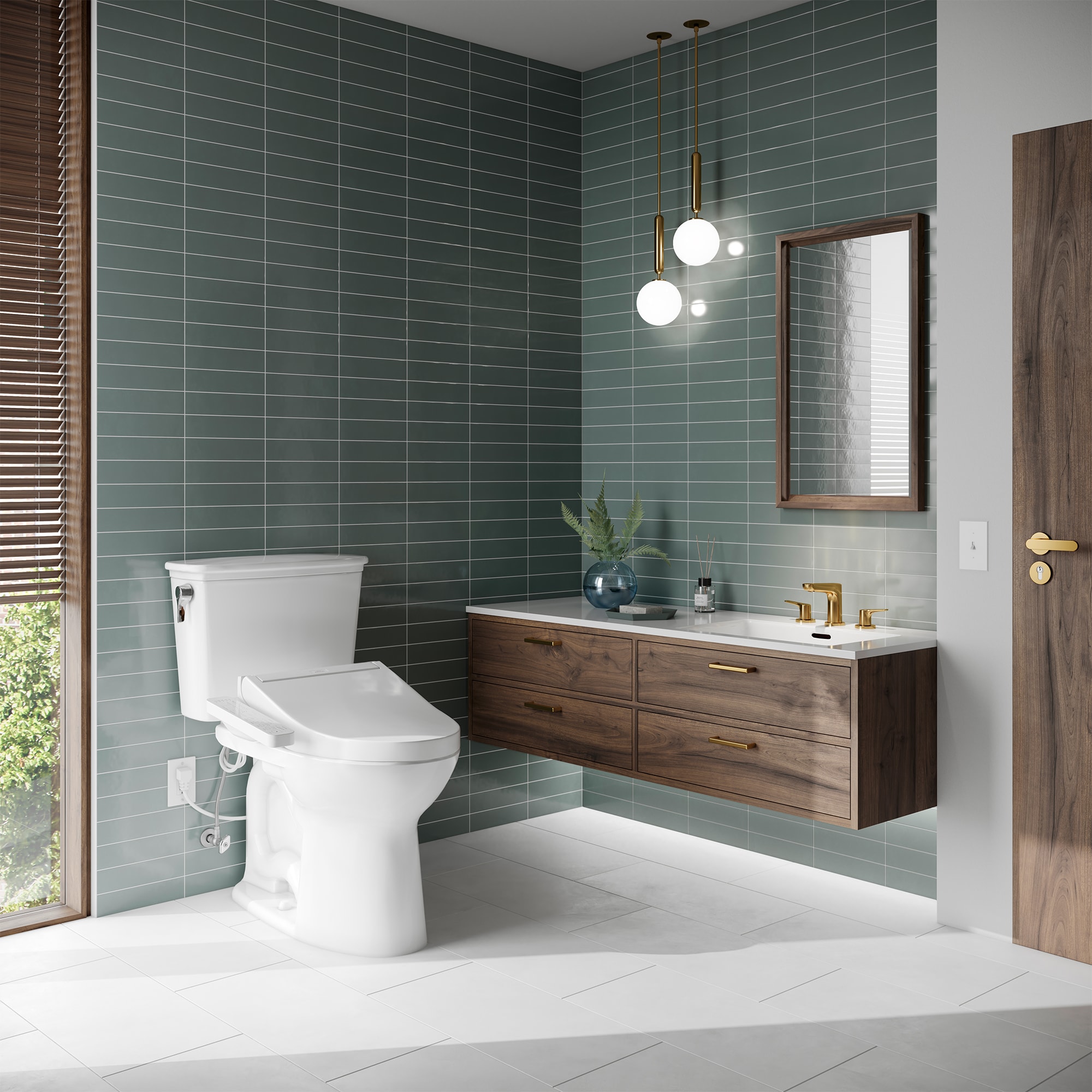 TOTO Drake Algodón Sencillo Alargado Altura Estándar Cierre Suave de 2 Piezas con Bidet de 12 pulgadas Rough-In etiquetado WaterSense 1.28 GPF MW7863074CEFG-01
