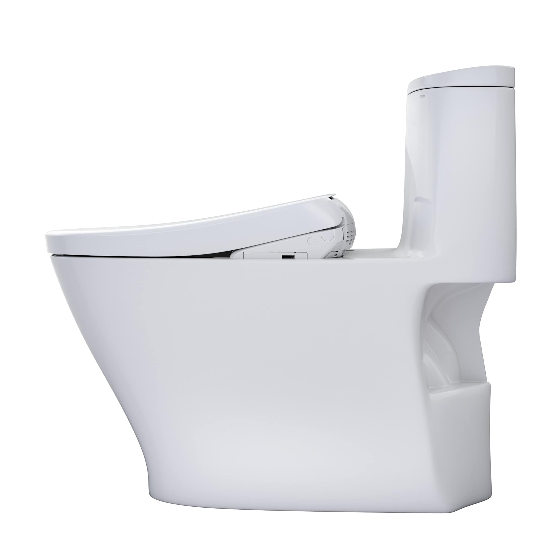 TOTO Nexus Blanco de algodón de una sola pieza con bidé alargado a altura de silla 12 pulgadas de descarga de 1.6 GPF MW6424726CUFG-01